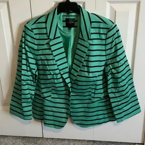 The Limited green and blue striped blazer
